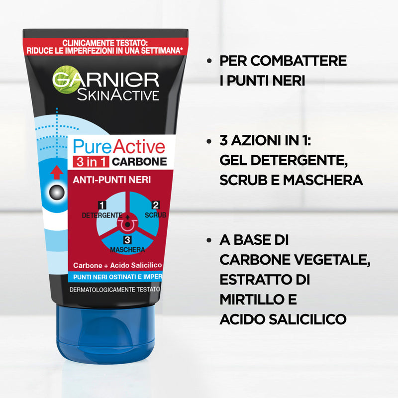 Pure Active 3 in 1 Carbone Garnier 